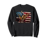 George Washington cavalcando un dinosauro divertente 4 luglio design Felpa