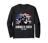 George Washington Lincoln Playing Guitar 4th July 250th Maglia a Manica