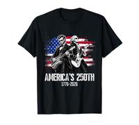 George Washington Lincoln Playing Guitar 4th July 250th Maglietta