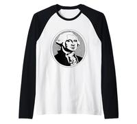 George Washington Presidente Insegnante di Storia del Ritratto Maglia con Maniche Raglan