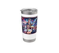 George Washington Rocks Chitarrista Bicchiere termico in acciaio inox doppia parete