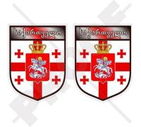 GEORGIA - Adesivi per paraurti in vinile con scudo della Repubblica georgiana, 75 mm, 2 pezzi