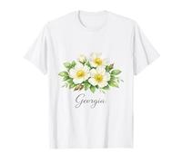 Georgia Arte Floreale Cherokee Rose Botanico Maglietta