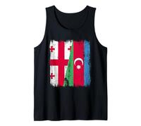 Georgia Azerbaigian Mezza bandiera Georgiano Azerbaigian Roots Canotta