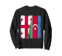 Georgia Azerbaigian Mezza bandiera Georgiano Azerbaigian Roots Felpa
