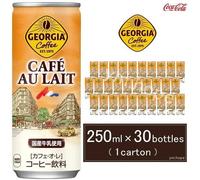 Georgia Cafe au Lait Coffee Drink 250 ml Lattina × 30 Pack Coca-Cola Japan Be...