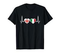 Georgia Italia Vintage Bandiera Battito Del Cuore Georgiana Maglietta