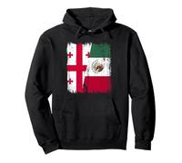 Georgia Messico Mezza Bandiera Georgiano Messicano Heritage Felpa con Cappuccio