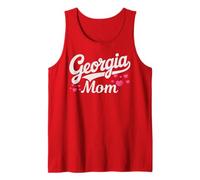 Georgia Mom Retro Script with Pink Hearts Cute Georgia Mom Canotta