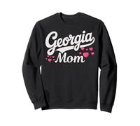 Georgia Mom Retro Script with Pink Hearts Cute Georgia Mom Felpa