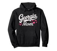 Georgia Mom Retro Script with Pink Hearts Cute Georgia Mom Felpa con Cappuccio