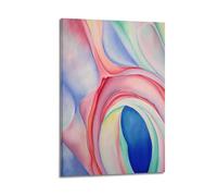 Georgia O'Keeffe Painter Works (rosa e blu n. 2), poster artistico con stampa artistica su tela, decorazione per la casa e la camera da letto, decorazione moderna, 40 x 60 cm