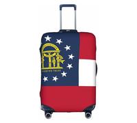 Georgia State Flag - Copertura per valigia, per trolley, elastica, lavabile, antigraffio, adatta a 45-81 cm, bianco, M