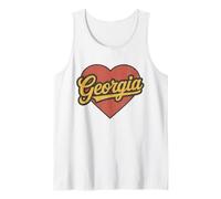 Georgia Throwback Vintage Cuore Nostalgico Stato Canotta