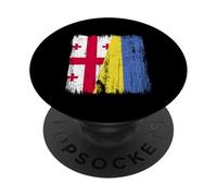 Georgia Ucraina Mezza bandiera Georgiano Ucraino Patrimonio PopSockets PopGrip Adesivo