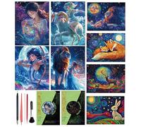 Georgie Porgy Scratch Art Kitt per Bambini Adulto Magic Rainbow Carta AntiGraffio A4 Cartolina per Natale Regalo di Compleanno (A4-Noctilucent Costellazione + Bestia Stellare)