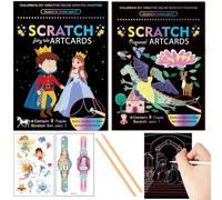 Georgie Porgy Scratch Art Set DIY Arti e Mestieri per Bambini Magic Rainbow Carta AntiGraffio Pasqua Natale Regalo di Compleanno per Ragazzi e Ragazze (Fiaba + Raperonzolo)
