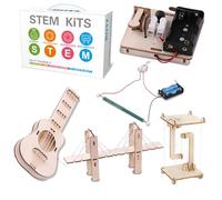 Georgie Porgy STEM Kit per bambini, set di puzzle in legno 3D, set di scienze fai da te, modellismo, fai da te, regali di compleanno per ragazzi e ragazze (modello meccanico, 5 pezzi)