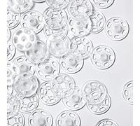 Geosar 40 Paia Bottoni Automatici Plastici Bottoni Trasparenti Bottoni Automatici Invisibili da Cucire Bottoni Automatici da Cucire Bottoni a Pressione Plastici Trasparente (21 mm/ 0,83 Pollici)