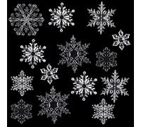 Geosar 54 Pezzi 7 Tipi Decorazioni a Fiocchi di Neve in Acrilico Ornamenti Natalizi Trasparenti Ornamenti a Fiocchi Neve di Natale per Albero di Natale Casa