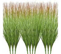 Geosar Confezione da 10 piante artificiali alte 68 cm, cipolla erba, erba finta, steli verdi artificiali per esterni, piccoli cespugli in plastica, per ufficio, stanza, giardinaggio, interni (verde)