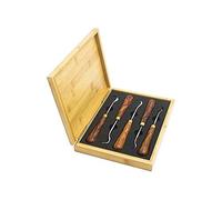 Geosism & Nature Set Professionale di 5 sgorbie per Carving in Acciaio Inox con Custodia in Legno per Bonsai (SG01)