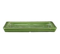 Geosism & Nature Sottovaso per bonsai rettangolare in gres smaltato verde 27x20x2 cm - GA5S