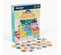 Geotoys Rockies & Great Plains Region Puzzle 250 Pezzi per Bambini Puzzle per Bambini 8-12 Anni Puzzle Geografia Monumenti Colorati Bandiera USA