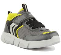 GEOX Aril Ragazzo Bambini Singolo Cinghia Casual Rete Scarpe IN Grigio Size UK 1