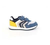 Geox B ALBEN Boy A, Scarpe da Ginnastica Bimbo 0-24, Jeans/Yellow, 20 EU