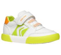 Geox B GISLI Boy A, Scarpe da Ginnastica Bimbo 0-24, White/Green Fluo, 23 EU