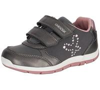 Geox Baby Girl's B Heira Sneaker, Dk Grey Dk Pink, 4.5 UK Child