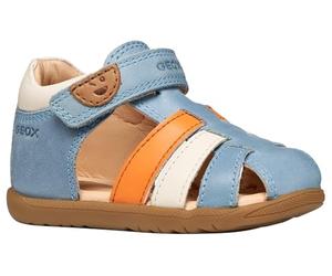 Geox B Macchia Boy Sandal, LT Sky/Arancione, 26 EU