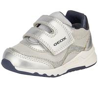 Geox B Pyrip Girl A, Scarpe da Ginnastica Bimba 0-24, Silver Navy, 22 EU
