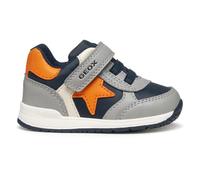 Geox B Rishon Boy, First Walker Shoe Bimbo 0-24, Grigio/Arancione, 22 EU