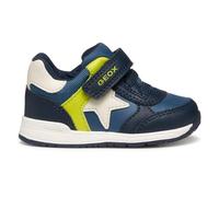 Geox B Rishon Boy, First Walker Shoe Bimbo 0-24, Navy Fluo Green, 19 EU