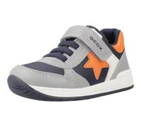 Geox B Rishon Boy, First Walker Shoe, Grigio/Arancione, 26 EU