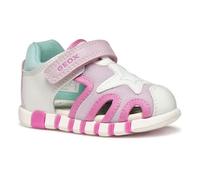 Geox B Sandal IUPIDOO Gir, Bimba 0-24, White/Fuchsia, 19 EU