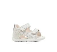Geox B Sandal Macchia Gir, Bimba 0-24, Bianco Lucido Lt Silver, 23 EU