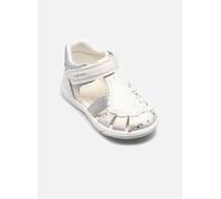 Geox B Sandal ZAPITO Girl, Bimba 0-24, White/Silver, 21 EU