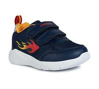 Geox B Sprintye Boy, Scarpe da Ginnastica, Blu Navy, Giallo, 21 EU