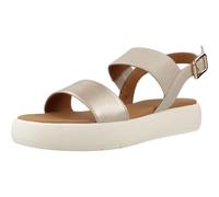 Geox D CAMALEI A, Sandalo Piatto Donna, Lt Gold/Beige, 39 EU