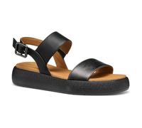 Geox D CAMALEI A, Sandalo Piatto Donna, Gun/Black, 35 EU