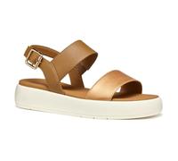 Geox D CAMALEI A, Sandalo Piatto Donna, Lt Bronze/Camel, 35 EU
