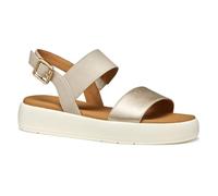 Geox D CAMALEI A, Sandalo Piatto Donna, Lt Gold/Beige, 39 EU