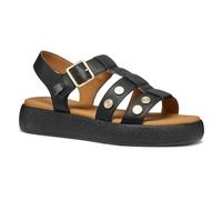 Geox D CAMALEI E, Sandalo Piatto Donna, Black, 39 EU
