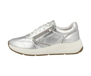 Geox D Cristael E, Sneaker Donna, Argento, 2 UK