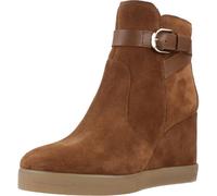 Geox D Elidea - Stivaletti da Donna con Zeppa, Dk Cammello, 39 EU