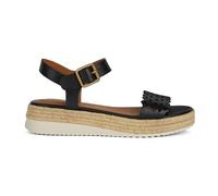 Geox D Eolie A, Sandali con Zeppa Donna, Nero, 37.5 EU