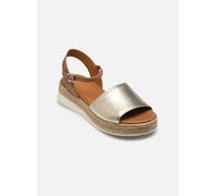 Geox D EOLIE C, Sandalo Piatto Donna, Lt Gold/Camel, 36 EU